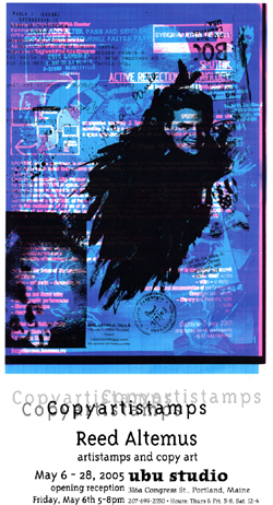 copyartistamps - poster for exhibit at ubu studio