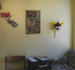 Clown art exhibit, McGinty,Lewis, Badger