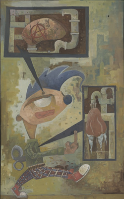 I thought I saw a Clown, but it was punk rock painting by Mike Lewis